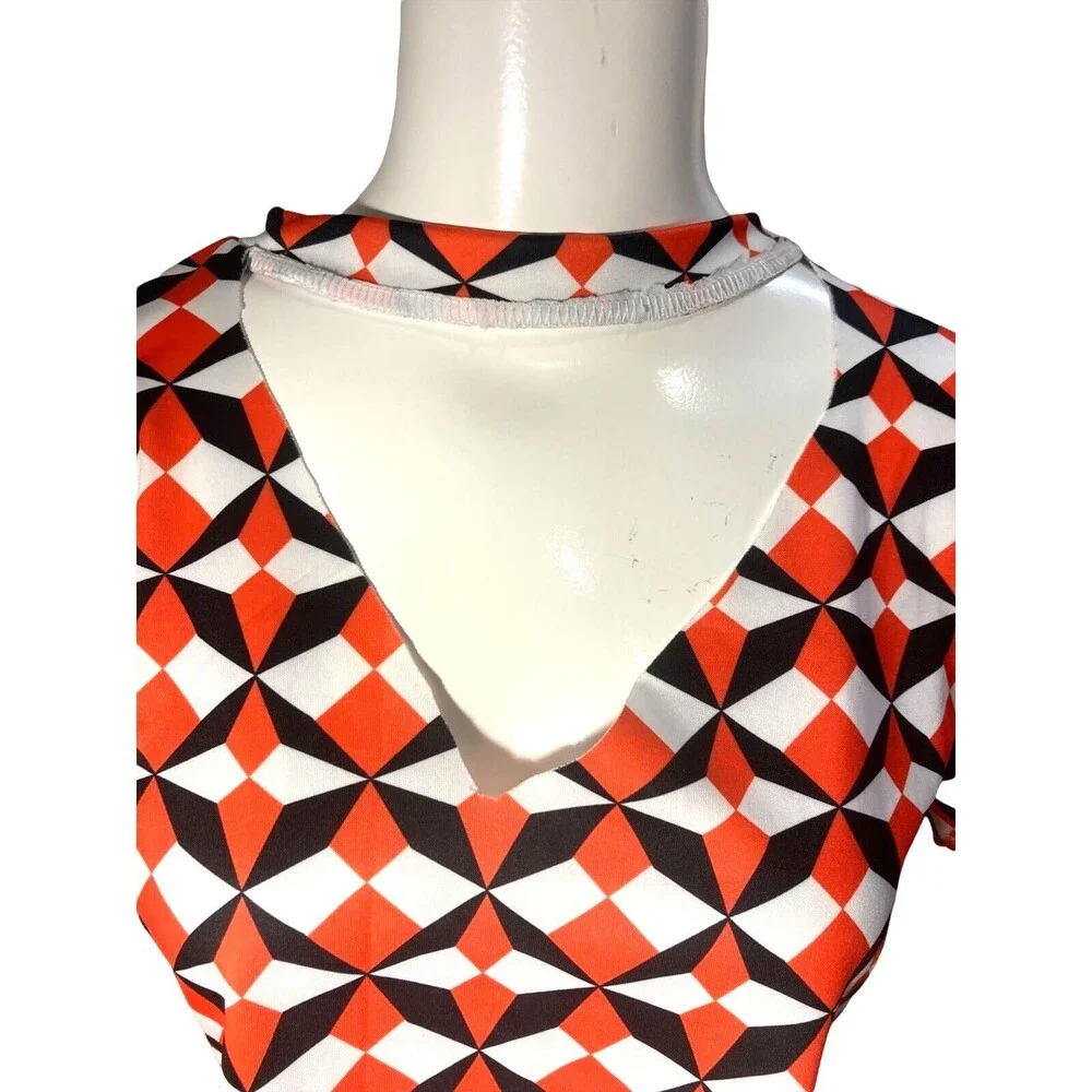 Whimsygoth retro shorts & top women's M party girl rave festival cut out top